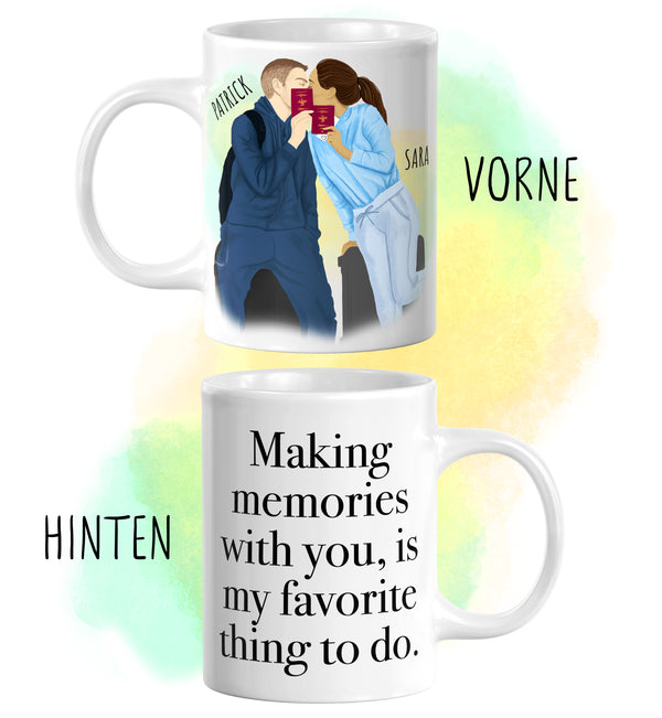 Pärchen Tasse Travel